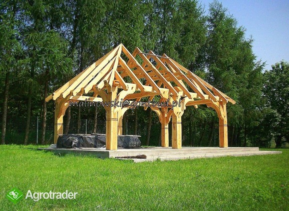 gontbud.pl Wiata drewniana garażowa konstrukcja projekt cena carport  - zdjęcie 2