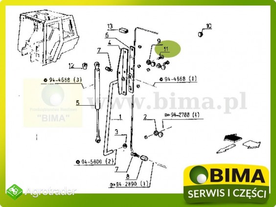 Śruba mocująca szybę Renault CLAAS 85-12,85-14,85-32 - zdjęcie 1