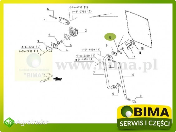 Osłona śruby mocującej szybę Renault CLAAS Ares 697,710 - zdjęcie 3